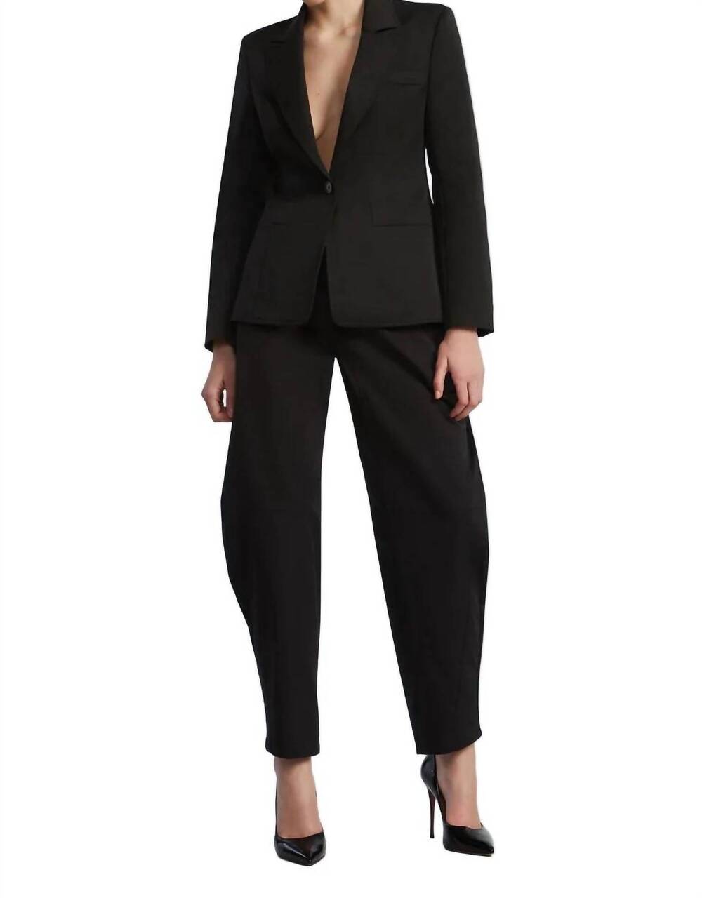 NEW BCBGMAXAZRIA taffeta twill puddle pants in black